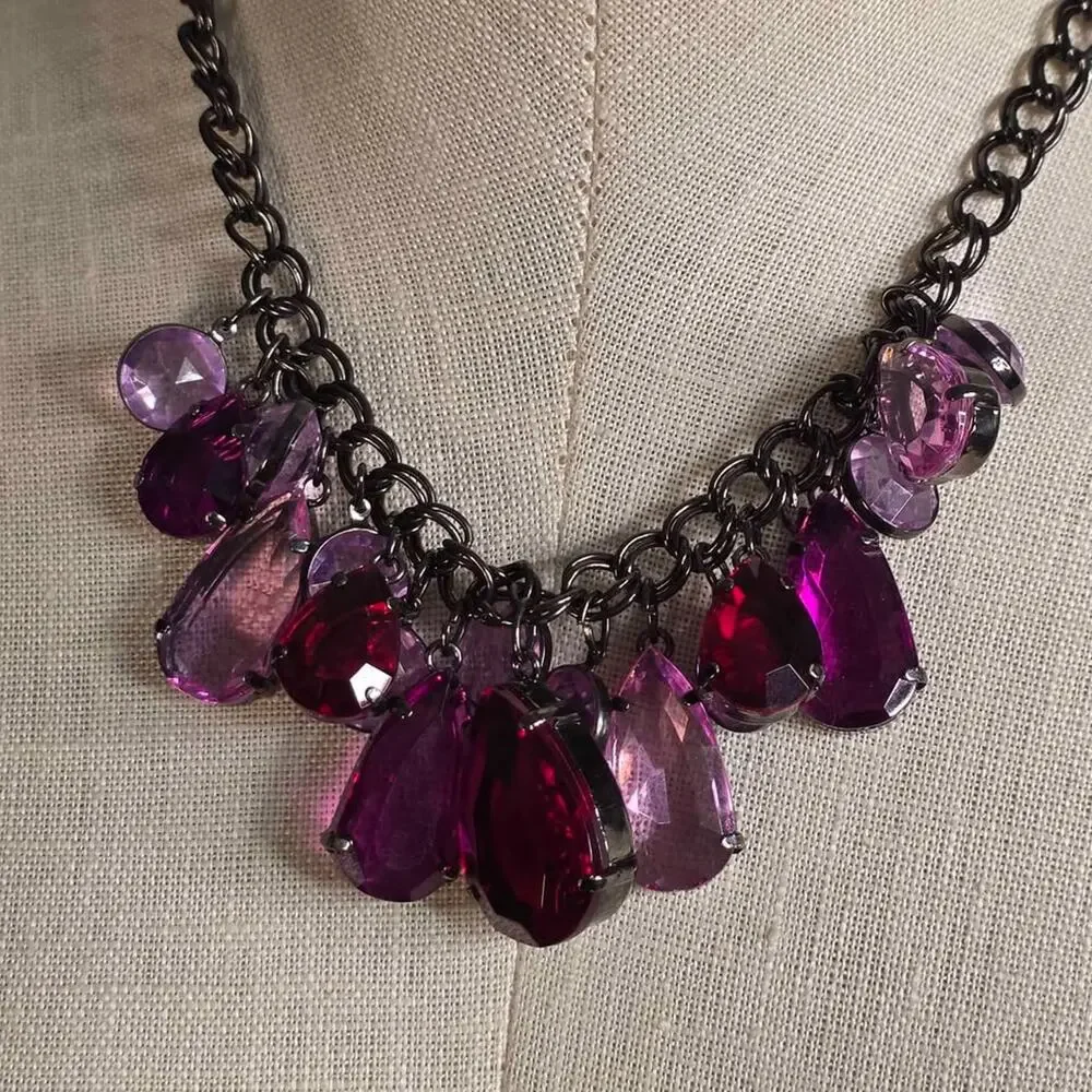 Purple Statement Necklace Whimsigoth Dark Coquette Goth Glam